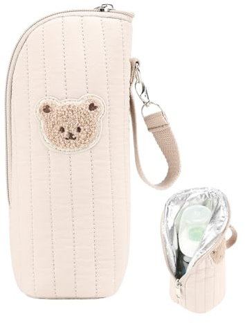 Borsa Termica Biberon Neonato Borsa termica portatile per stoccaggio, | Borsa refrigerante biberon design orsetto Allattamento all'aperto, conservazione latte materno per