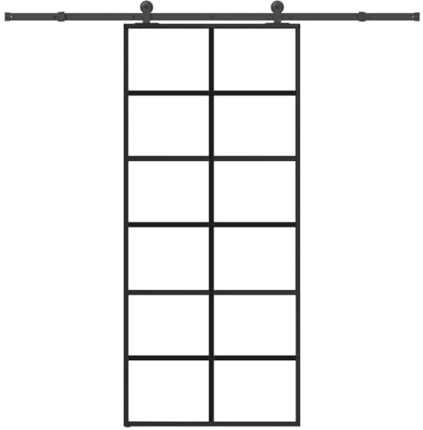 Innentüren Duschschiebetür,Schiebetür mit Beschlag 90x205 cm Glas & Aluminium,Türen für Büros,Cafés,Badezimmer
