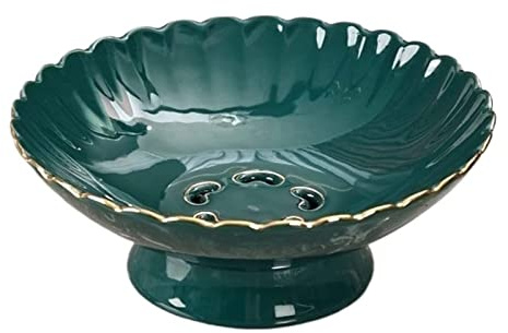 WchsTUmpxN Ciotola da banco per frutta, Cesto di frutta, ciotola, vassoio in ceramica, soggiorno, scarico, petalo, portapiatti decorativo alto