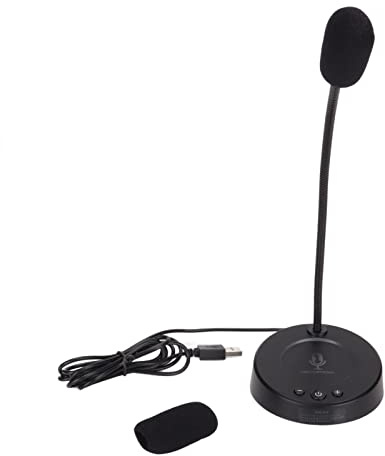 URSXODAWQ Microfono da tavolo Microfono per computer USB, microfono da tavolo RGB con nucleo di riduzione del rumore, tubo metallico regolabile a 360 gradi per riunioni in ufficio,