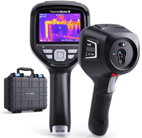 Wärmebildkamera Thor002 Infrarotkamera für Industrie- und Haus-Inspecktion | Super Auflösung 512x384 3,5 Bildschirm mit 2M Pixel Visuelle Kamera, -20°C - 550°C Handheld Thermal Camera(Thor002 Schwarz)