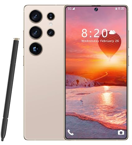 Outdoor-Sport-Smartphone für S26 Ultra mit integriertem Stift, 16 GB RAM, 1 TB ROM, 7,3 Zoll HD, 1440 x 3040, 72/108 MP, 8000 mAh, Snapdragon 8 Gen3 (10 Kerne), Android 14.0 OS, FM,Desert Gold-1TB