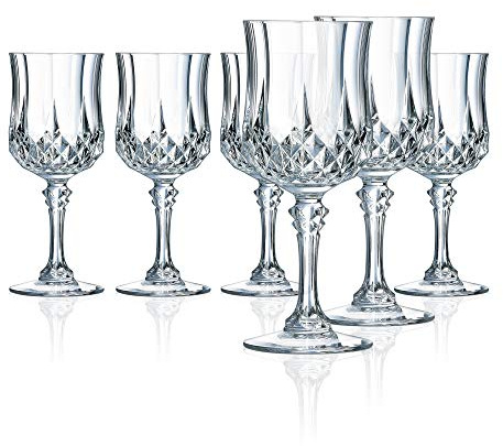 Cristal D'Arques M0083 Longchamp 5.5 Ounce All Purpose Wine Glass, Set of 6, Clear