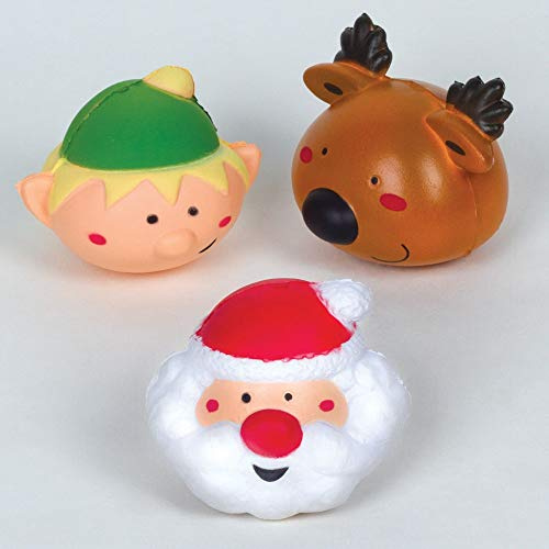 Baker Ross Squishy Jul stressboll klämboll (4 stycken) festliga skiddjur för barn