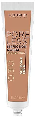 Catrice Poreless Perfection Mousse Foundation, Make Up, Nr. 030 Cool Walnut, nude, für Mischhaut, glättend, weichzeichnend, langanhaltend, mattierend, matt, natürlich, vegan, Naturkosmetik (30ml)