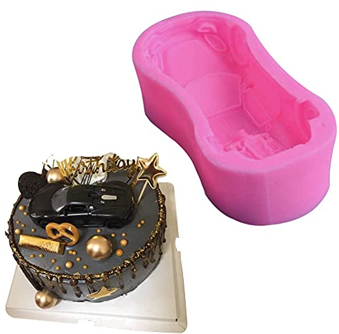 ZQWE 3D Fondant Sports Car Silicone Cake Mould, Racing Shape Chocolate Mooncake Cake Cup Making Moulds, Birthday Cake Gift for Children