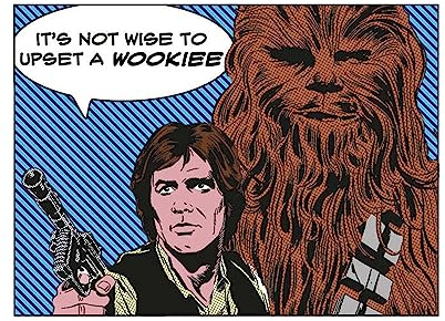 Star Wars - Leinwanddruck It´s Not Wise To Upset A Wookiee (80 cm x 60 cm) (Blau/Braun/Weiß)