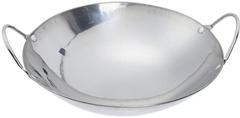HEMOTON Edelstahl Wok Pfanne Pan Kochtopf Grill Wokpfanne Bratpfanne Chinesischer Hot Pot Topf Feuertopf Suppentopf Antihaft Stielkasserolle für Induktion Herd Kochfeld E Gasherd