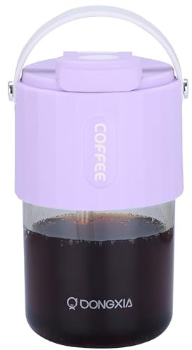 BELLE VOUS Tazza Plastica Viola con Coperchio e Cannuccia - Bicchiere Portatile da 400 ml Senza BPA - Tazza a Prova di Perdite per Caffè Freddo, Tè, Succhi, Acqua, Frullati e Bevande Calde/Fredde