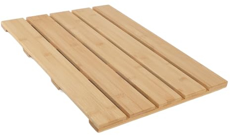 Blanketswarm Bambus-Badematte, Holz-Badematte, Bambus-Duschmatte, Bambus-Bodenmatte, Wasserdichte Holz-Duschmatte mit Rutschfesten Füßen, Duschmatte für Drinnen und Draußen