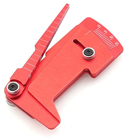 liovitor 1 StüCk Metall Sturz Messer & HöHenmesser Werkzeug/Lineal für Einstellen der HöHe und des Felgen Sturzes RC Modell Auto,Rot