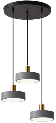 Hängeleuchte Esstisch Pendelleuchte Metall, 3000K 6000K, LED Runde Deckenleuchte Deckenlampe Nordic Ring Abgehängt Verstellbar Hängelampe Kronleuchter für Esszimmer Wohnzimmer Restaurant (grau)