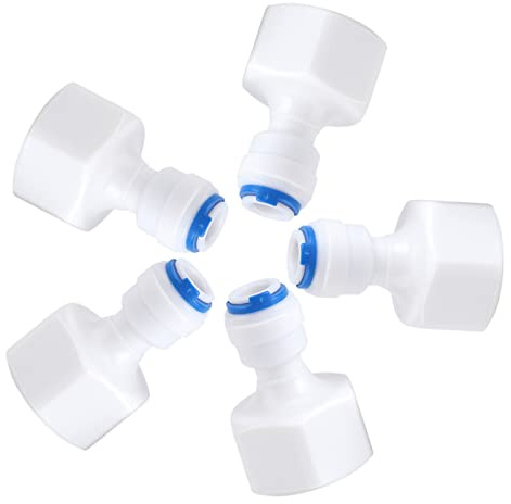 6 Pezzi Connettore del Filtro acqua 1/4 OD a 1/2, Connettore Rapido in Plastica per Tubo acqua Kit di Connessione Rapida Facile da Installare per la Depurazione acqua
