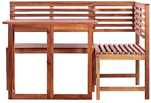 KTHLBRH 2-TLG. Bistro-Set Akazie Massivholz Terrassenmöbel-Sets Outdoor-Möbel-Sets Gartenmöbel-Sets für Gärten, Terrassen und Balkone