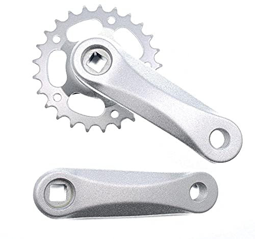 FFYZSMBF Kurbelgarnitur 25/28T Kinder Kinder Fahrrad Kurbelgarnitur Single Speed Kurbelgarnitur Vierkantloch Aluminiumlegierung 102/114mm Kurbel Fahrradteile Kurbelgarnitur