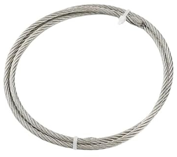 CaFfen Stahlseil 10 Meter Edelstahl 304 Drahtseil Weiches Angelhebekabel 7×7/7X19 Wäscheleine mit 0,8 mm 1 mm 1,5 mm 2 mm 3 mm 4 mm 5 mm Durchmesser Drahtseil(4MM 7X7)