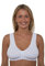Liv Lingerie GEMM Front Fastening Cotton Rich Mastectomy Bra with Pockets for Ladies Women Non Wired Post Surgery Soft Stretch Regular to Plus Sizes Easy Open Comfort Wirefree (42, White)
