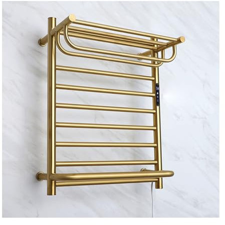 WRJAHCG Toallero Electrico Baño Termostato Pared,Kit De Accesorios Baño Toallero Electrico,Toallero Radiador Electrico Bajo Consumo De Pared,Gold Smart,Hard Wired
