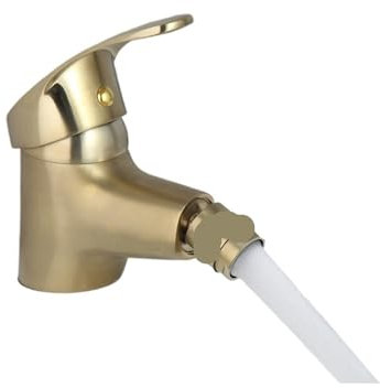 CYMMIYT Waschtischarmatur Gebürstetes Gold Badezimmer-Wasserhahn aus massivem Messing, Bidet-Armaturen, Waschbecken, Deckmontage, Waschbecken-Mischer-Wasserhahn für Bäder, Küchen, Gärten