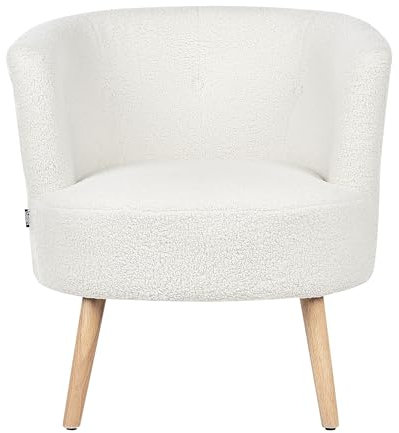 Beliani Sessel mit Armlehnen Clubsessel Polstersessel Bouclé Stoff weiß Odenzen