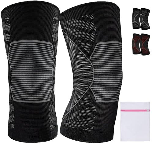 360 RELIEF Rodillera Para Hombres Y Mujeres - 2 Confezione Rodilleras Compresion per Palestra, Correr, Baloncesto, Running - Soporte De Rodilla Con Bolsa De Lavado