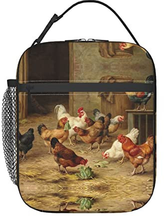Borsa termica portatile per il pranzo con galline arrosto, borsa da picnic, borsa da lavoro, borsa per il pranzo riutilizzabile
