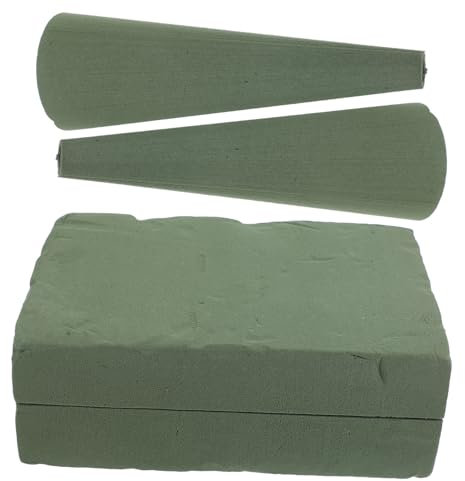 Artibetter 2pezzi Blocchi Schiuma Cono Verde per Composizioni Fai da Te Adatti Matrimoni e Feste Schiuma Resistente per Bouquet Artificiali e Freschi