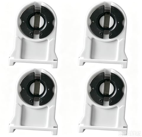TA-VIGOR T8 Lamp Holder Socket Non-Shunted Light Socket for LED Fluorescent Tube Single or Dual-End Wired 37x30x24mm for Retrofit Lighting Fixtures, Pack of 4