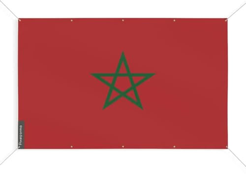 Drapeau Maroc 10 Oeillets en Plusieurs Tailles (S) 170 x 255 cm
