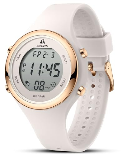 LN LENQIN Ladies Watches Womenes Watch Waterproof Digital Sport Chronograph Watches for Women Silicone Strap with Light/Date/Week/Month