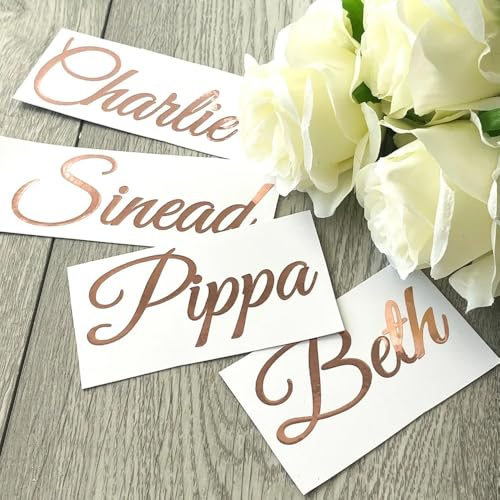 BFBZYME 10 Adesivi Personalizzati In Vinile Con Nome, Decalcomanie Personalizzate Per Bottiglie D'acqua O Bicchieri, Etichette Calligrafiche, Adesivi Per Matrimoni E Feste Di Compleanno(20cm)