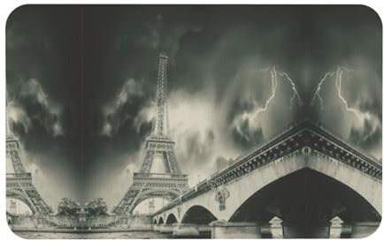 Fgwaauh Alfombrilla de ducha con diseño de la Torre Eiffel y tierra de diatomeas, antideslizante, superabsorbente, de secado rápido