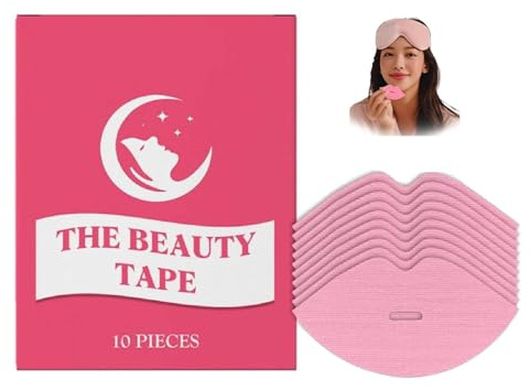 Premium Collagen Beauty Tape per donna - 10 pezzi di patch labbra rosa, idrata le labbra durante la notte, lenisce le linee della mandibola, ipoallergenico, traspirante, facile da rimuovere (1PC)