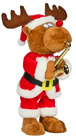 Smart Garden SaxRuddy – Animiertes Rentier mit Musik – 35 cm Weihnachtsdekoration