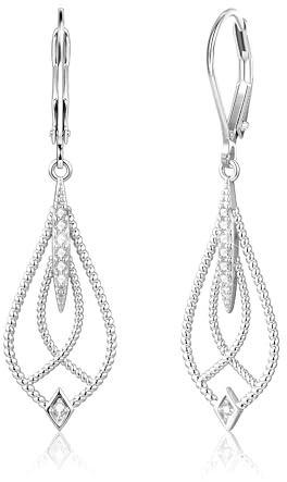 Gold/Silber 925 Hängend Ohrringe Damen Durchbroche Gedreht Zirkonia Ohrring | ALEXCRAFT Gold/Silber 925 Hängend Ohrringe Damen Durchbrochene Gedreht Zirkonia Ohrring Vintage Boho Hypoallergen Schmuck