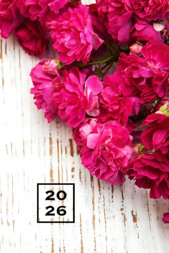 Taschenkalender A6: Terminplaner & Buchkalender , Kompakter Jahresplaner mit 1 Woche auf 2 Seiten | Das kleine Kalenderbuch für große Pläne und einen klaren Kopf ... Blumen