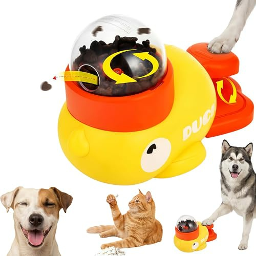 AAFGVC Duck Shaped Slow Eater for Dogs, Hundespielzeug Intelligenz 2-in-1 Denkspiel und Leckerli Spender, Ideal für Kleine Hunde und Katzen