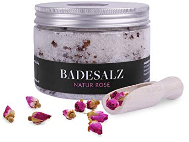 PIMO Sales de baño naturales con rosas y minerales naturales, veganas, envasadas a mano en Austria, (500 g)