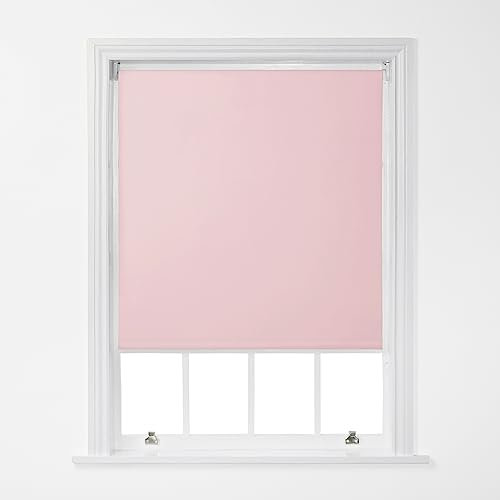 A.Unique Home Trimmable Blackout Roller Window Blind in a Variety of Colours and Sizes - 6FT - Pink - 180cm (W) x 170cm (L) | 70.8 (W) x 66.9 (L)