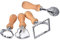 Bkrdty Cortadores de Raviolis 4 Piezas Juego de cortadores de Raviolis Rueda Corazón Cuadrado Redondo Cortapastas con Mango de Madera para Hacer Raviolis Pasta Empanadillas o Galletas
