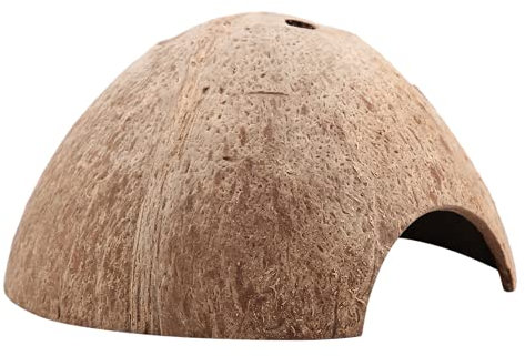 HEEPDD Reptilienschutz, natürliche Kokosnussschale Reptilienhöhle Verstecken Höhlennest Aquarium Verstecken Haus Dekor für Schildkröte Spinnen Skorpion