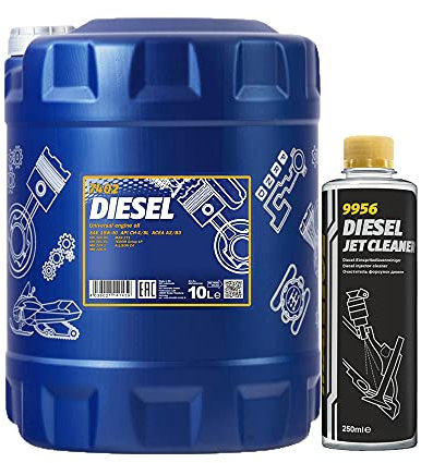 MANNOL 10l, 7402 Diesel 15W-40 API CH-4/SL + Diesel Jet Cleaner Düsenreiniger - Kraftstoff Additiv 250 ml