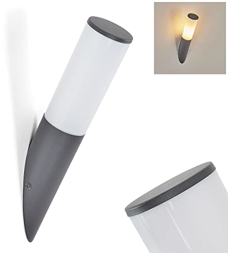 Lampe extérieur Caserta, lampe d'extérieur moderne en métal/tissu synthétique en anthracite/blanc, lampe murale pour terrasse/cour/entrée, 1 x douille E27, éclairage de jardin IP44, sans ampoules