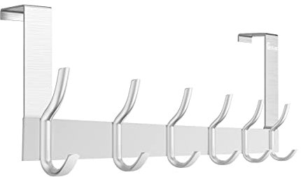Anjuer Türgarderobe mit 6 Haken - Türhaken Zum Einhängen - Kleiderhaken Tür für Badezimmer Türhakenleiste Moderne Türhänger