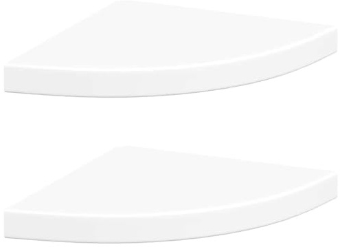 vidaXL Svävande hörnhyllor 2 st vit 35x35x3,8 cm MDF
