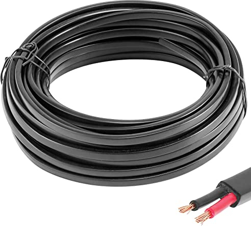 AGRISHOP Câble plat 2 conducteurs 0,75 mm² 12-24 V paroi fine 10 m LED lumières connexion caravane remorquage