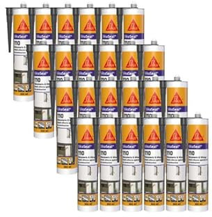 Lot de 24 mastic silicone SIKA SikaSeal 110 Menuiserie & Vitrage - Anthracite - 300ml