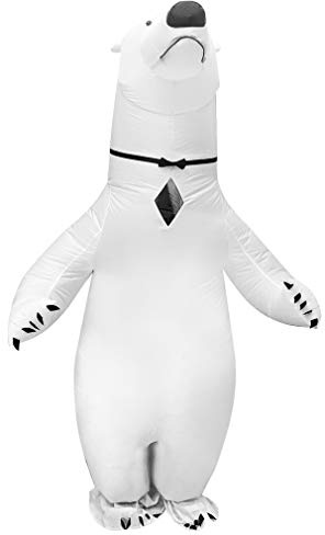 Arokibui Costume intero gonfiabile bianco orso polare divertente Blow up costumi animali Cosplay festa Natale Halloween
