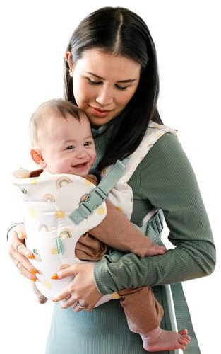 Infantino Flip Advanced 4-in-1 Babytrage, Ergonomisch, Umwandelbar, mit Blickrichtung Nach Innen und Außen, Vorne und Hinten Tragbar für Neugeborene bis Kleinkinder von 3,6-14,5 kg, Regenbogenmuster