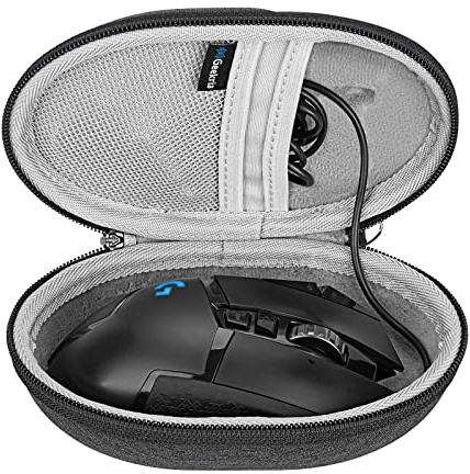 Geekria musväska kompatibel med Logitech PRO X2 / G309 / G502 Hero / G502 X/G PRO X / G305 / G703 / G903, hårt reseetui (mörkgrå) för gaming och kontor